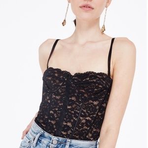 Brand New! Cami NYC Black Lace Bodysuit Size Small